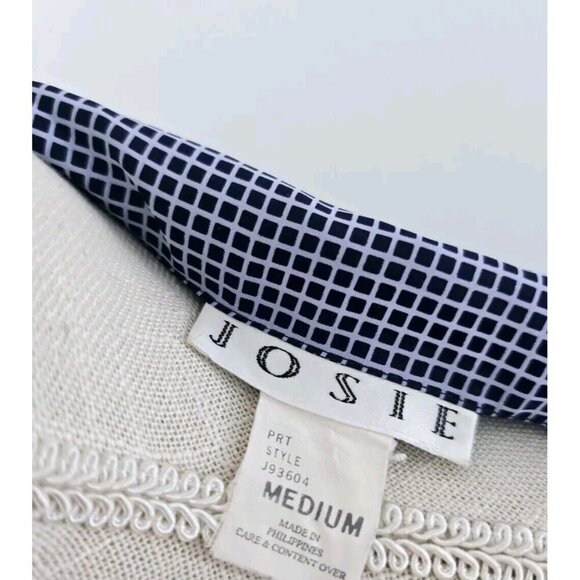 Josie Vintage Blue Long Sleeve Collared Button Up 2 Piece Pajama Set M Medium - Picture 8 of 8